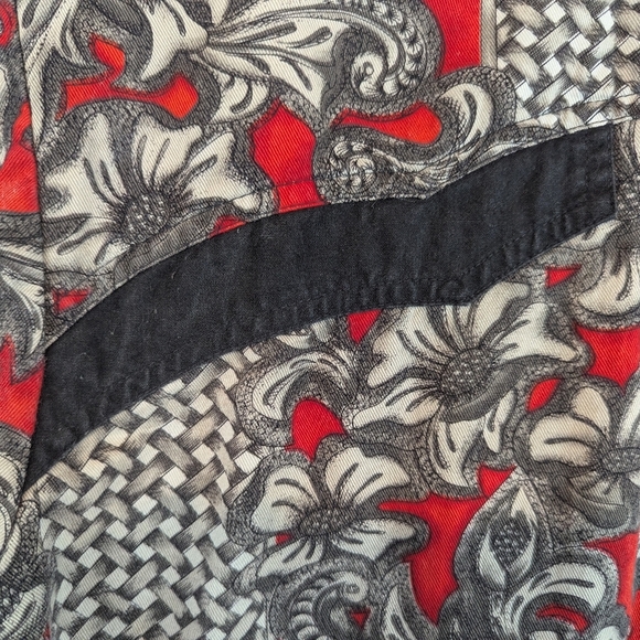 Rockies Vintage USA Made Western Womens Size 18 Button Down Shirt Red/Gray - Picture 9 of 13